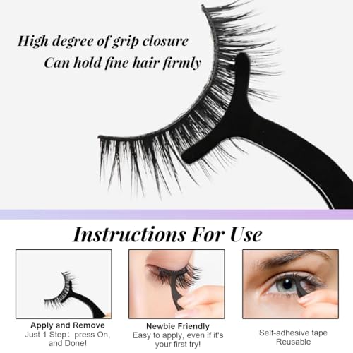 MAYCREATE 3 Pairs Self Adhesive Eyelashes No Glue Needed False Lashes Natural Look Lash Extensions Reuseable Self Adhesive Lashes Waterproof Wispy Fluffy Lashes with Tweezer MAYCREATE 3 Pairs Self Adhesive Eyelashes No Glue Needed False Lashes Natural Look Lash Extensions Reuseable Self Adhesive Lashes Waterproof Wispy Fluffy Lashes with Tweezer